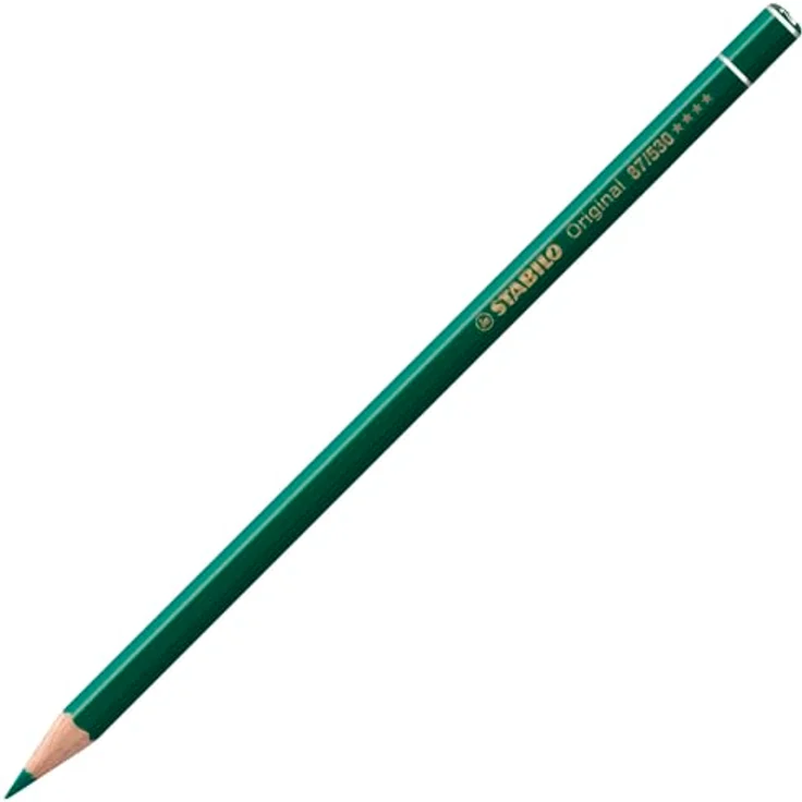 STABILO Buntstift STABILO Original, smaragdgrün, dünne bruchsichere Mine, wasservermalbar, sechskantiger lackierter Schaft – Bild 1