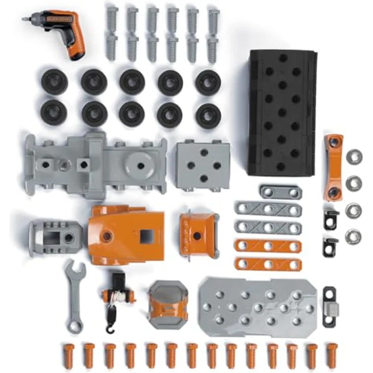 Smoby Black+Decker Truck mit abnehmbarer Werkzeugbox und 60 Zubehörteilen, inklusive mechanischem Akkuschrauber – Bild 2