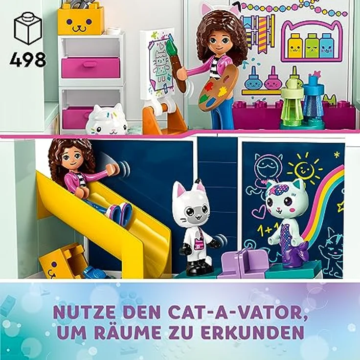 LEGO 10788 Gabby's Dollhouse Spielzeug-Set, 8 Zimmer & 4 Etagen Gabbys Puppenhaus Spielzeug mit Gabby, Pandi, Meerkatz, Kuchi Figuren und Zubehör, Geschenk für Mädchen ab 4 Jahren, Jungen und Kinder – Bild 3