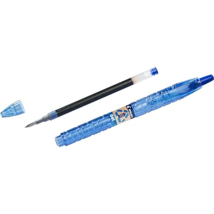 Pilot Begreen B2P Gelroller, nachfüllbar, 10 Gelstifte und 10 Refills (Blau, 100% plastikfrei) – Bild 5