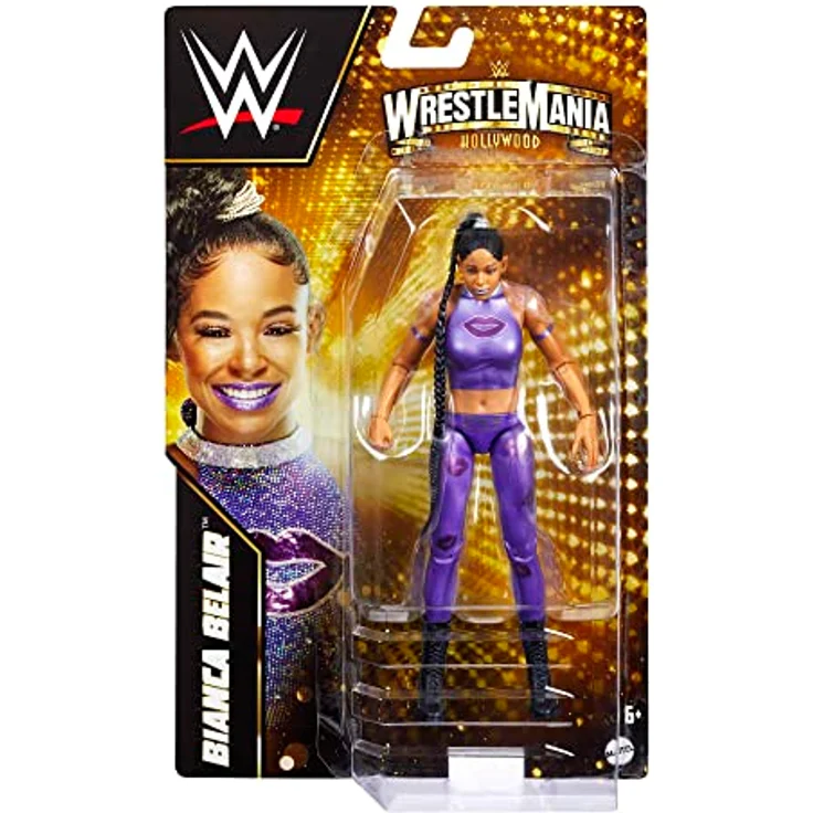 WWE HKP82 - Basic Wrestlemania Bianca Belair Actionfigur, 15cm WWE Sammlerstück mit Zubehör, Spielzeug Geschenk für Kinder und Fans ab 6 Jahren – Bild 6