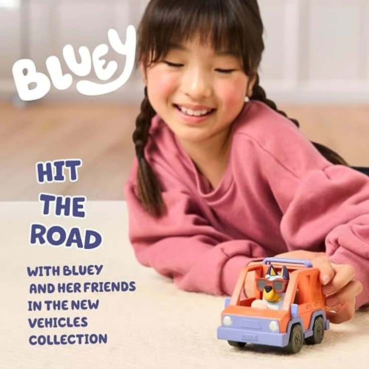 Moose Bluey Minifiguren Spielset Bluey & 4WD Auto mit coolen Sonnenbrillen und beweglicher Figur – Bild 3
