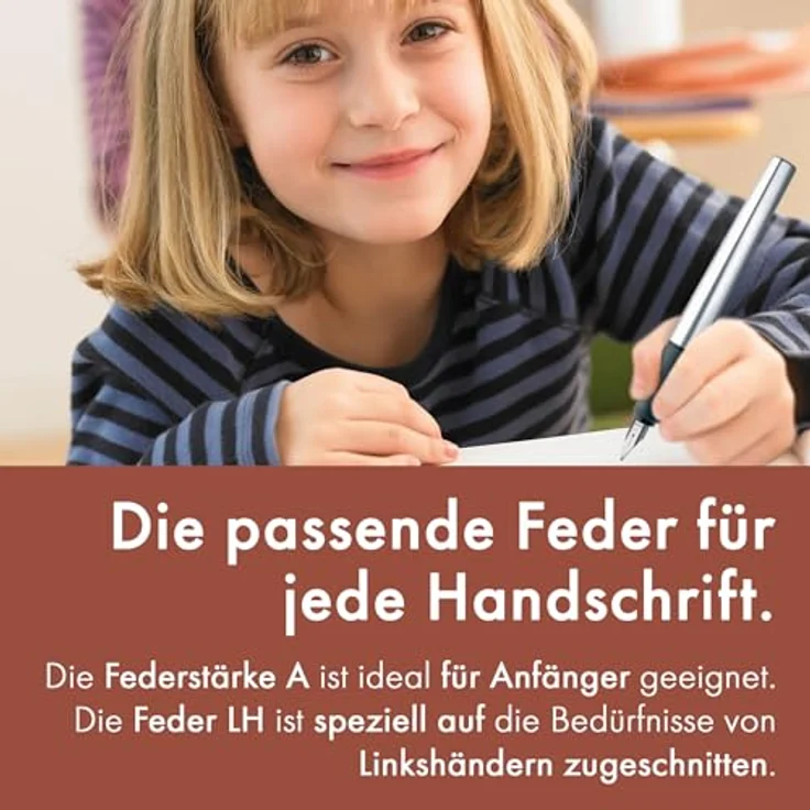 Lamy Füller nexx azure Feder M, Linkshänder mit ergonomischem Griffstück und Aluminiumkörper – Bild 5