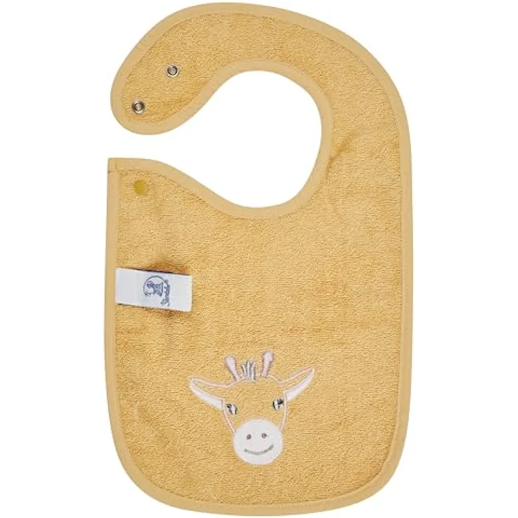 Sterntaler Lätzchen Giraffe Kaya, saugfähige Baumwolle mit Druckknopfverschluss, weich und hautfreundlich für Babys, ocker – Bild 2