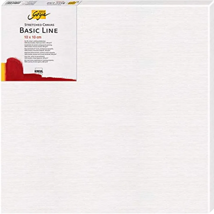 Kreul 61010 Solo Goya Stretched Canvas, 10 x 10 cm, Baumwolle 4-fach grundiert, ideal für Öl, Acryl- und Gouachefarben