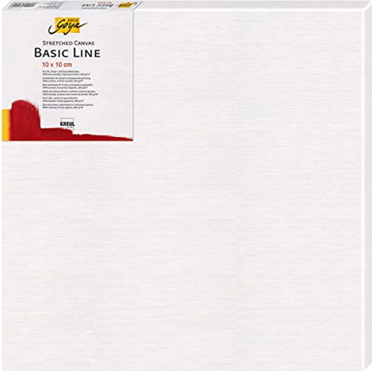 Kreul 61010 Solo Goya Stretched Canvas, 10 x 10 cm, Baumwolle 4-fach grundiert, ideal für Öl, Acryl- und Gouachefarben