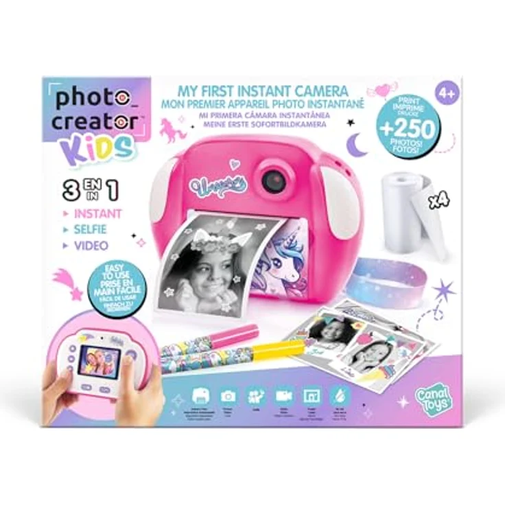 Canal Toys Photo Creator Licorne, Kinderkamera mit 12 MP und 1080p Videoaufnahme, rosa – Bild 2