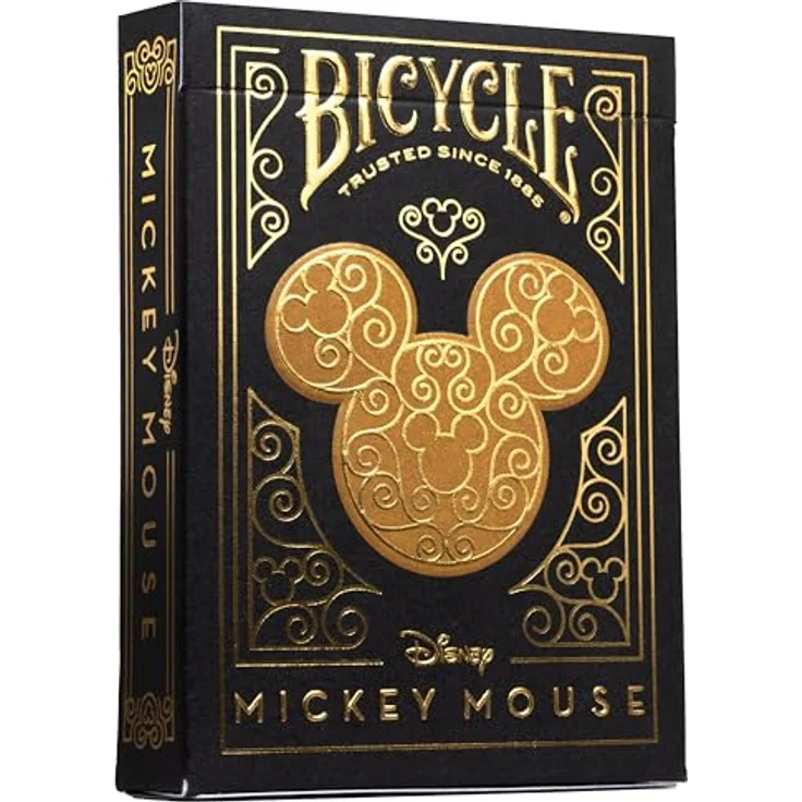 Bicycle Disney - Black & Gold Mickey Mouse, Spielkarten mit klassischem Air-Cushion-Finish, 100% recyclebar – Bild 1