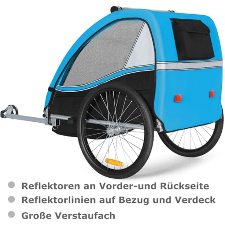 TIGGO Fahrradkinderanhänger Tiggo VS Kinderanhänger - Maximaler Komfort, UV-Schutz, 5-Punkt-Sicherheitsgurtsystem, für 1 oder 2 Kinder – Bild 4