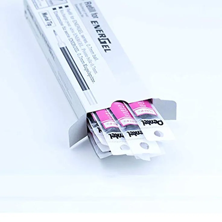 Pentel LR7-P Ersatzminen für EnerGel Gelsschreiber, 0,7 mm Metallspitze, rosa Tinte, 12 Stück – Bild 4
