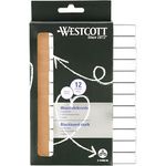 WESTCOTT Malkreide Tafelkreide, 12 Stück weiss, staubarm & leicht abwischbar, 1,2 cm ⌀ x 8,5 cm
