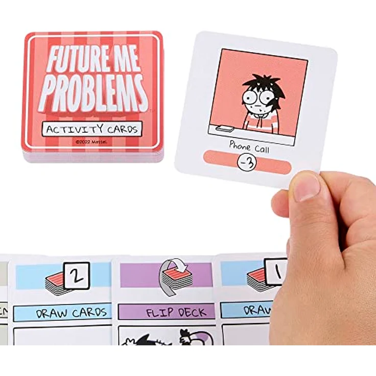 Future Me Problems - Sarah's Scribbles Kartenspiel mit 2 Kartendecks, 2 bis 4 Spieler, perfekt für Familienspiele, Spielzeug für Kinder, 7 Jahre, HPH14 – Bild 3