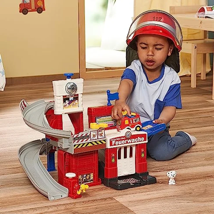 VTech Tut Tut Baby Flitzer - Feuerwache – Interaktives Feuerwehr-Spielset mit beweglichen Elementen, Melodien und Liedern und Tut Tut Baby Flitzer Feuerwehrauto – Für Kinder von 1-5 Jahren – Bild 4