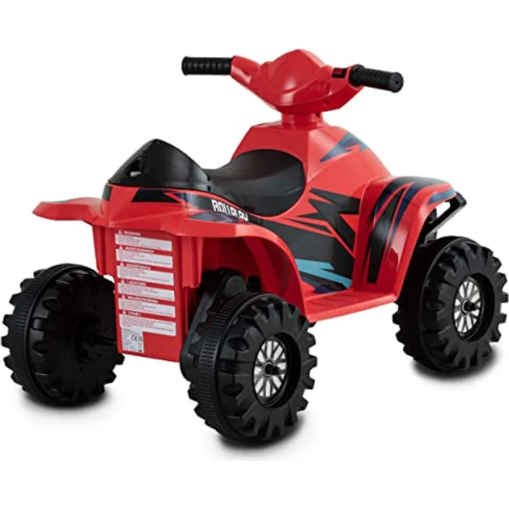 Rollplay Mini Elektro-Quad Racing, Elektrofahrzeug für Kinder ab 1,5 Jahren, 6 Volt, 3 km/h, rot, bis max. 35 kg, mit gepolsterten Griffen und niedrigem Einstieg - 26641 – Bild 5