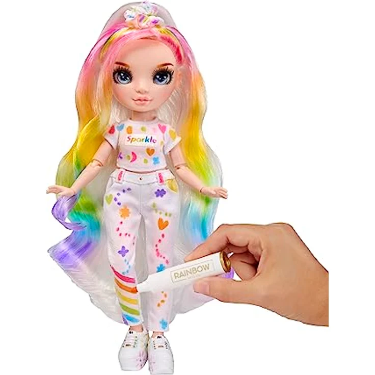 Rainbow High Color & Create Fashion Doll - Blue Eyes, Anziehpuppe mit DIY Möglichkeiten & auswaschbarer Farbe – Bild 5