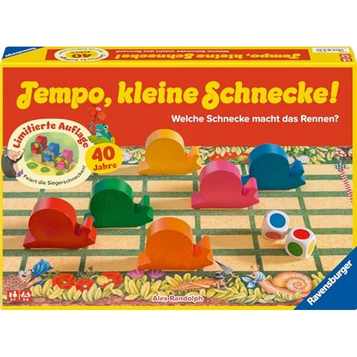 Ravensburger Kinderspiel 23034 - Tempo kleine Schnecke 40 Jahre Jubiläum, Brettspiel + Siegerehrung, für 2-6 Spieler, ab 3 Jahren – Bild 2