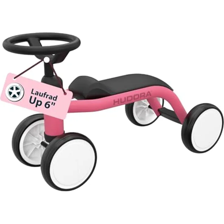 HUDORA Laufrad Up 6 Zoll Pixie, leichtes Lauflernrad für Kinder ab 12 Monaten, hohe Kippstabilität, max. Gewicht 20 kg, 4 Räder, geeignet für 73-80 cm Körpergröße