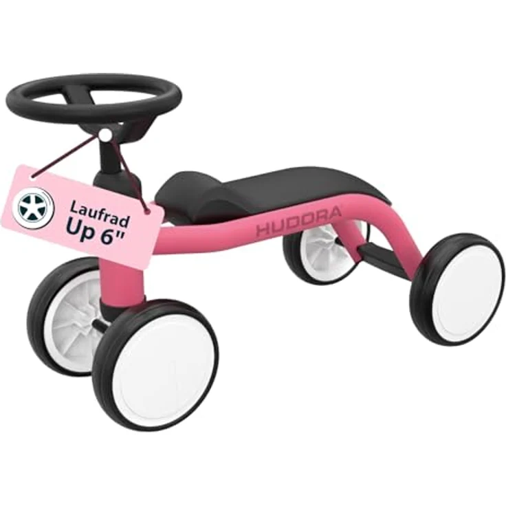 HUDORA Laufrad Up 6 Zoll Pixie, leichtes Lauflernrad für Kinder ab 12 Monaten, hohe Kippstabilität, max. Gewicht 20 kg, 4 Räder, geeignet für 73-80 cm Körpergröße – Bild 1