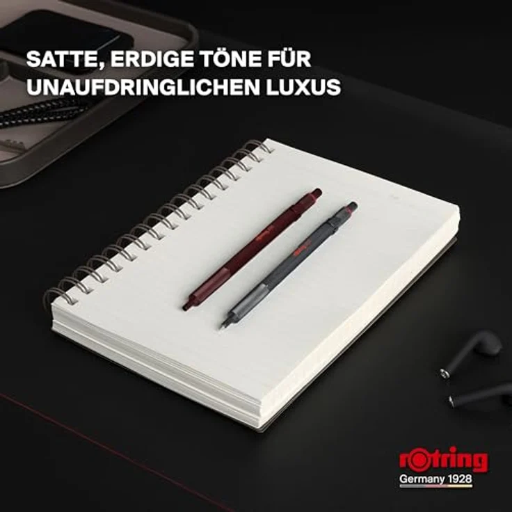 Rotring 600 Kugelschreiber, Metallgehäuse, nachfüllbar, tiefschwarze Tinte, grau – Bild 8