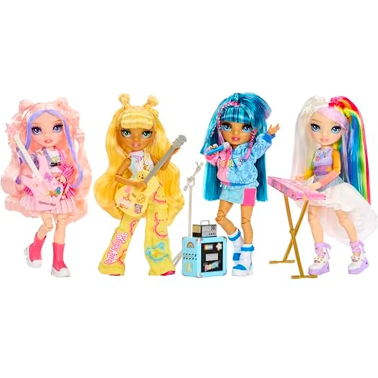 Rainbow High Anziehpuppe Jr High Rockband Fashion Doll Amaya, Rockstar-Look mit Keyboard und coolen Accessoires – Bild 6