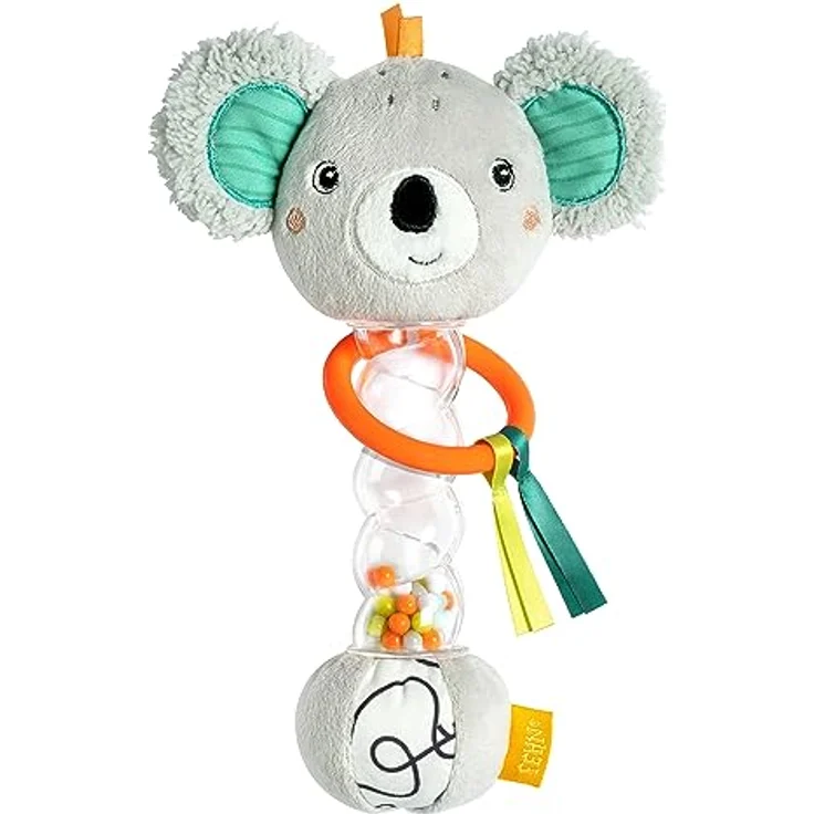 Fehn Regenmacher Koala – Motorik-Spielzeug mit Rassel, Quietsche, Raschelpapier zum Greifen – Rasselstab fördert spielerisch Sinne & Motorik – für Babys & Kleinkinder ab 3+ Monaten – Bild 1