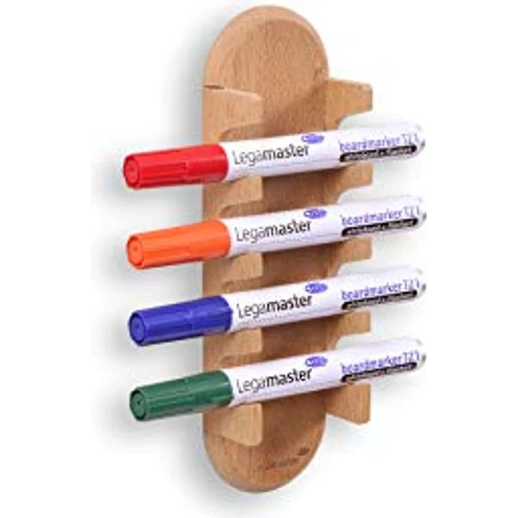 LEGAMASTER Whiteboard Marker magnetischer Stiftehalter WOODEN, braun, aus hochwertigem Holz – Bild 1