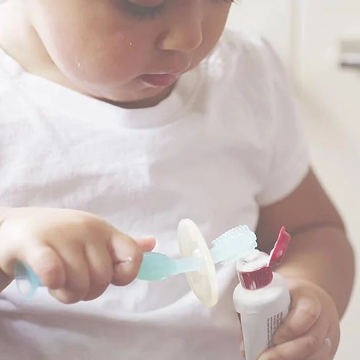 Haakaa 360 Grad Silikon Baby Zahnbürste, rosa, 16 g – Bild 2