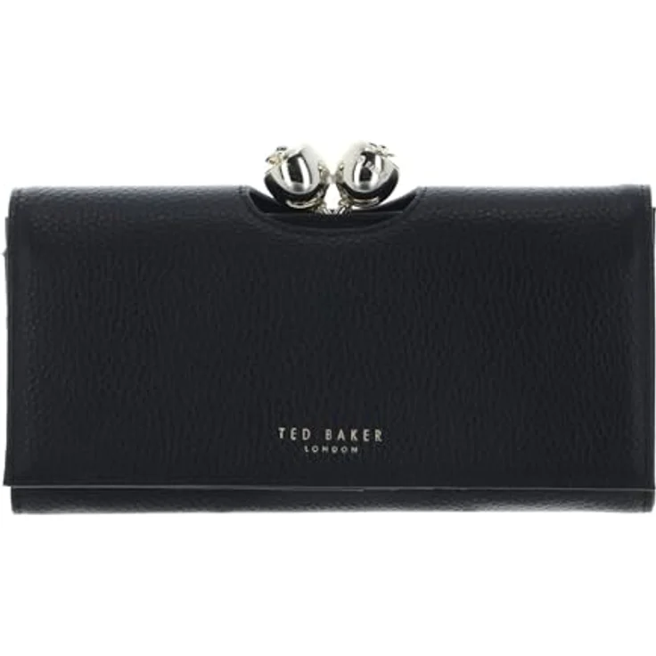 Ted Baker Rose Detail Leather Bobble Purse, schwarze Geldbörse aus echtem Rindsleder mit 11 Kartenfächern und Überschlagklappe – Bild 3