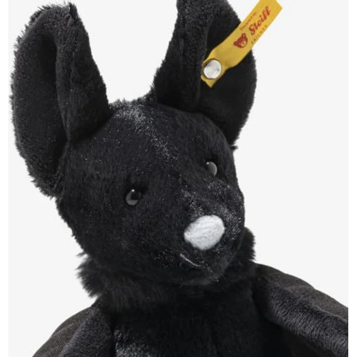 Steiff Fledermaus Boris, Kuscheltier aus flauschigem Plüsch, schwarz, 18 cm mit Granulatsäckchen – Bild 8