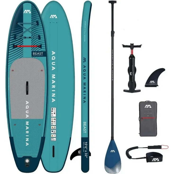Aqua Marine Inflatable SUP-Board Aqua Marina SUP Beast 10.6, All-Around Advanced-Serie 2023, blau
