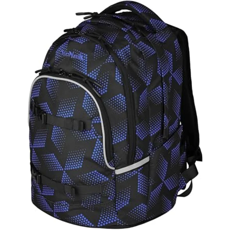 McNeill Schulrucksack MILO Bishi, 27 Liter, ergonomisch gepolstert mit reflektierenden Elementen, blau – Bild 5