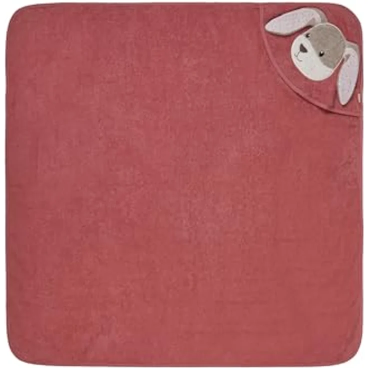 Sterntaler Kapuzenbadetuch Hase Hanni, Babyhandtuch 100% Baumwolle, saugfähig & weich, mit 3D-Ohren, perlrosa, 100 x 100 cm – Bild 2