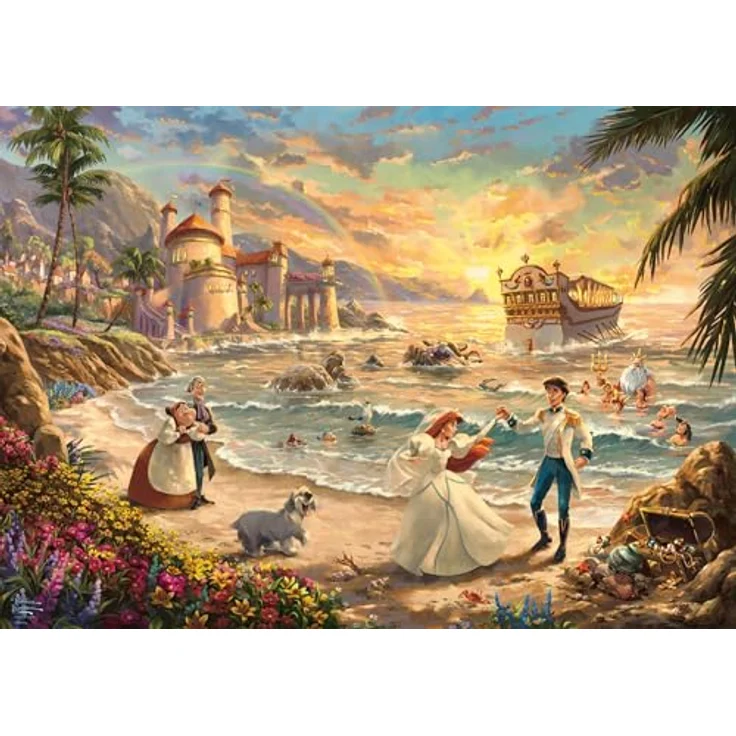 Schmidt Spiele 58036 Thomas Kinkade, Disney, The Little Mermaid Celebration of Love, 1000 Teile Puzzle, bunt – Bild 2