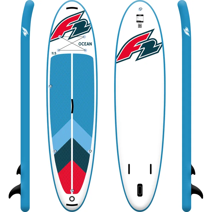 F2 Stand up Paddle Board OCEAN LTD SUP Board Only 11,5 Rot 2024/2025, aufblasbar mit 6-Zoll-Dropstitch-Material