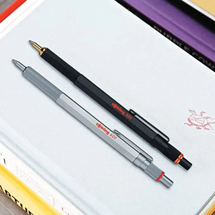 Rotring Kugelschreiber 800 M, massiver Metallschaft im Sechskant-Design, 24K goldplattierte Zierteile, Schwarz-Rot – Bild 5