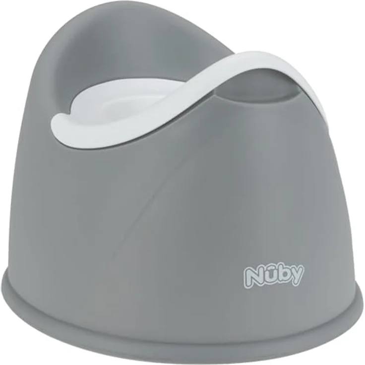 Nuby Easy Clean Töpfchen mit herausnehmbarem Behälter, ab 18 Monaten, grau, mit integrierten Spritzschutz – Bild 5