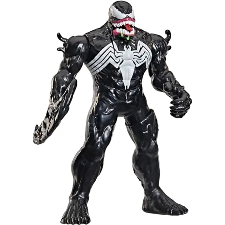 SPIDER-MAN Marvel Spider-Man Venom Figur, elektronische Action-Figur (15,2 cm) mit Soundeffekten und Action-Effekten, schwarz-weiß, für Kinder ab 4 Jahren