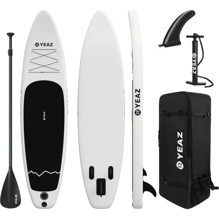 YEAZ Inflatable SUP-Board NOHEA - EXOTRACE - SET, Stand-Up Paddle Board mit Anti-Rutsch-Deck, inkl. Zubehör (blau)