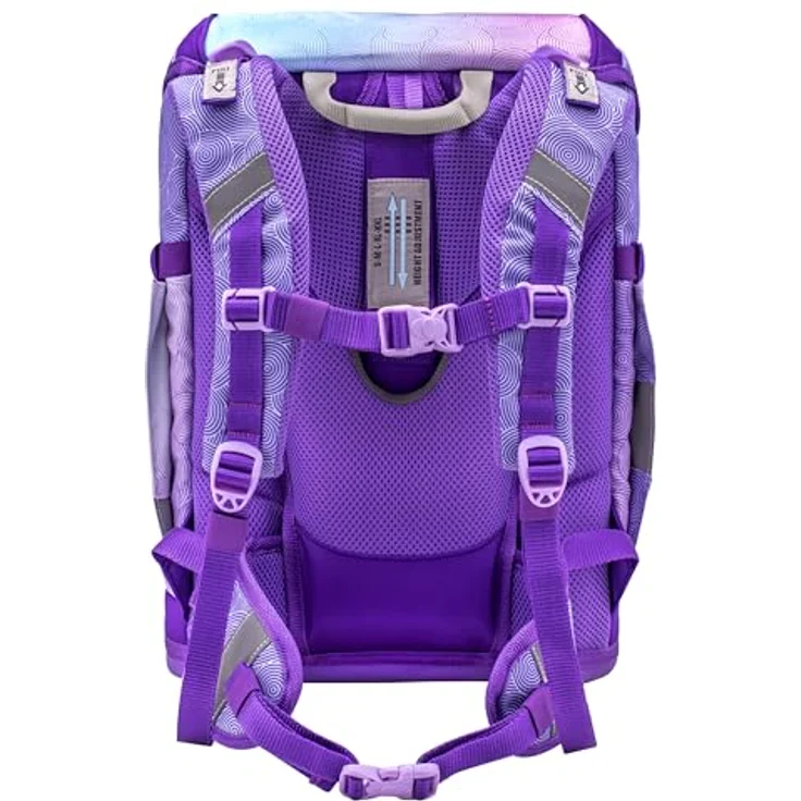 Belmil Smarty Schulranzen Set 5-teilig, ergonomische Schultasche mit 6 Patches, wasserabweisendes Polyester, für Kinder 6-10 Jahre, 20 L Volumen – Bild 7