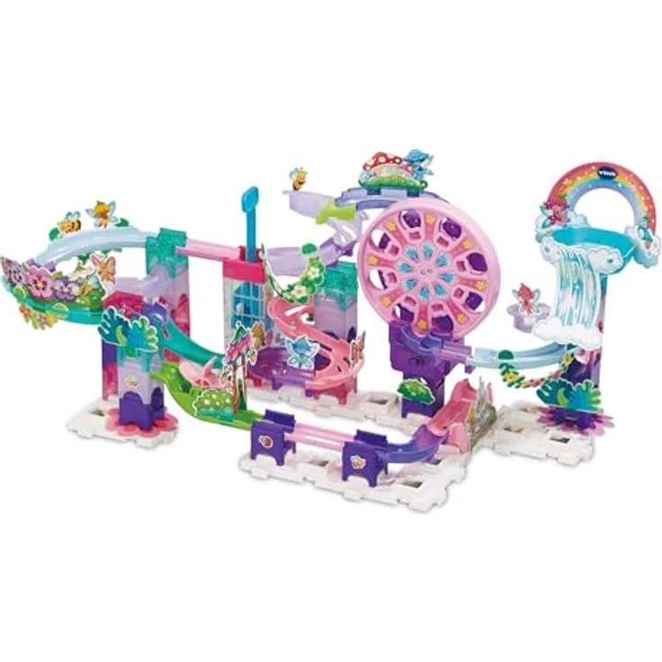 Vtech Marble Rush - Fairy Garden Set M500 E, motorisierte Kugelbahn mit 16 Filzdekorationen und vielseitigen Aufbaumöglichkeiten – Bild 3