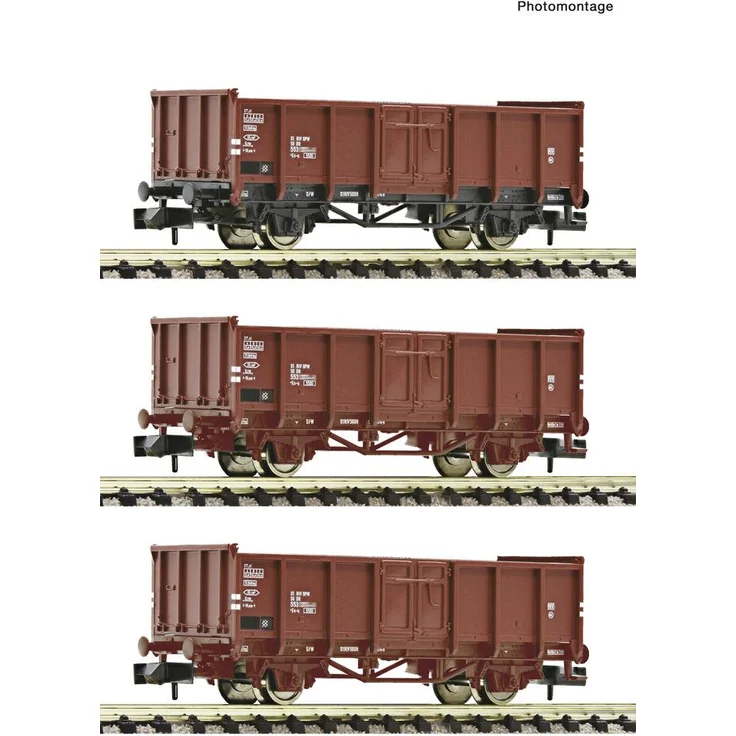 Fleischmann 6660156 N 3-tlg. Set Offene Güterwagen, Deutsche Reichsbahn, 2-achsige Wagen