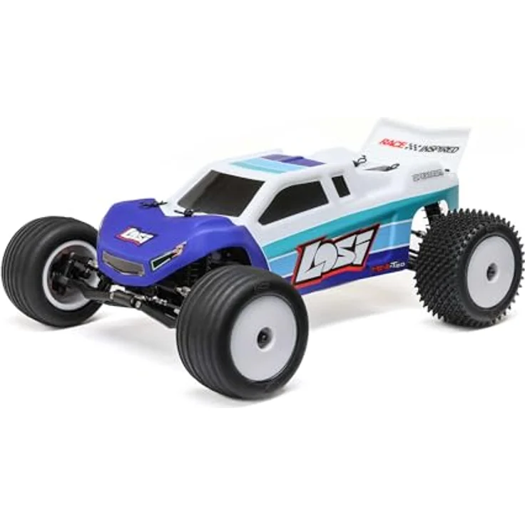 LOSI 1/18 Mini-T 2.0 V2 2WD Stadium Truck Brushless RTR, Blue - Race-inspired, Brushless Antriebssystem, Smart G2 LiPo Akku – Bild 1