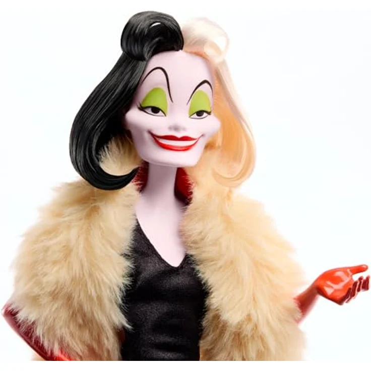 Mattel® Anziehpuppe Disney Villains, Cruella de Vil mit schwarzem Kleid und Accessoires, für Sammler und Kinder ab 3 Jahren, HRF56 – Bild 3