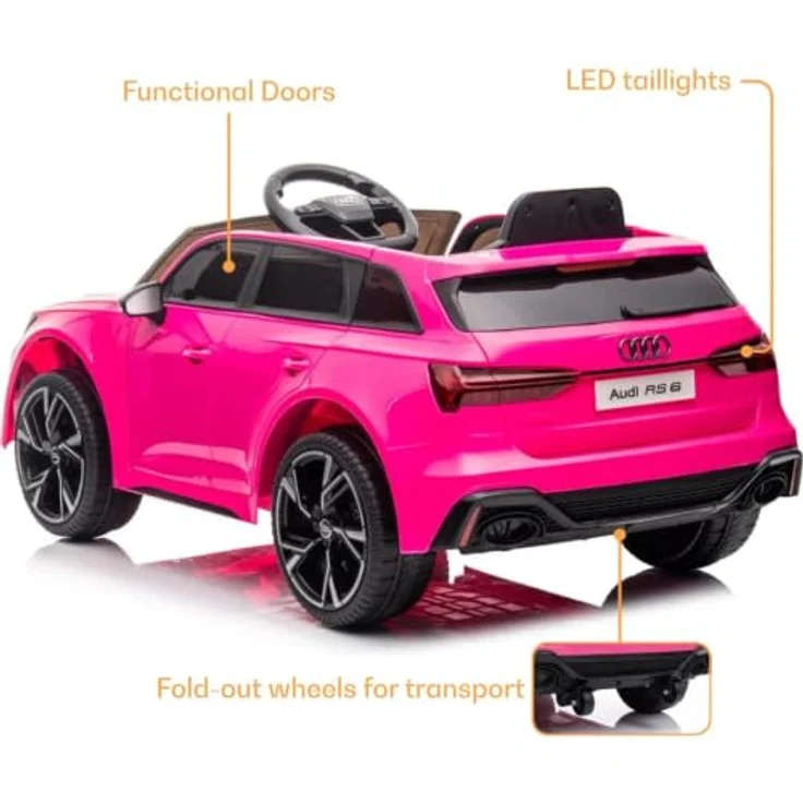 Audi Kinder Elektro Auto RS6 12V - 1 bis 5 Jahre - mit Fernbedienung - Rosa – Bild 4