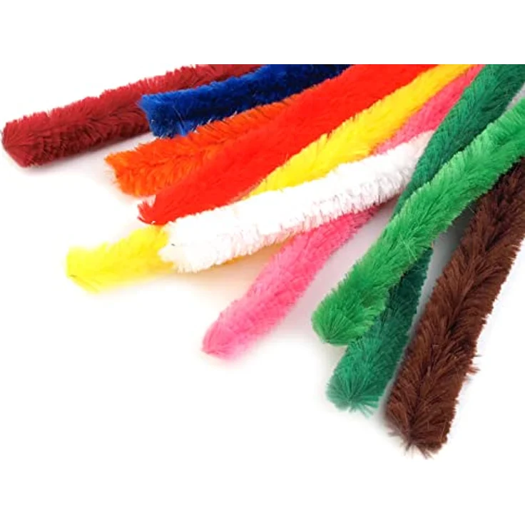 15 Pfeifenreiniger 15mm x 30cm Pfeifenputzer Biegeplüsch Chenilledraht Bastelchenille, Farbe:orange – Bild 3