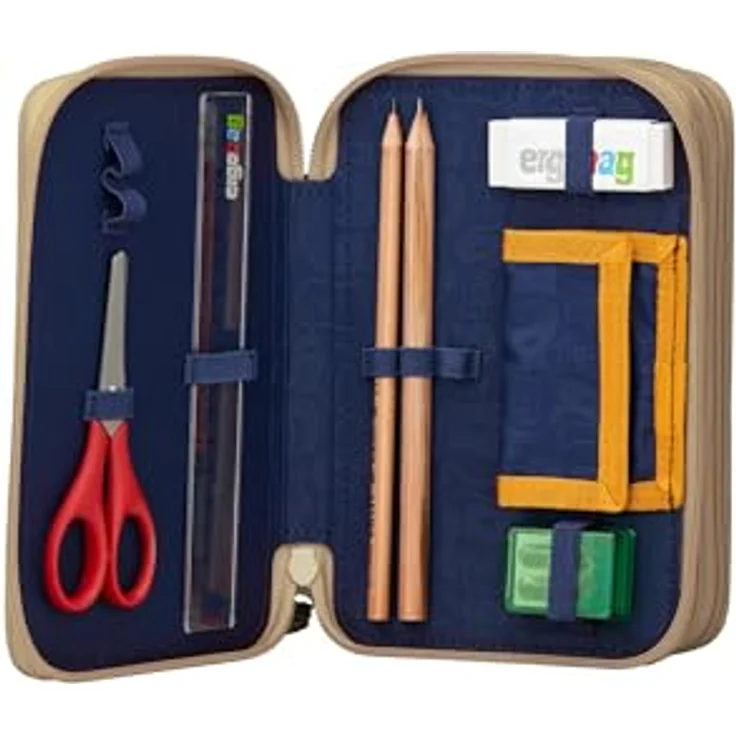 ergobag Maxi Mäppchen Set 40-teilig, Lyra Bunt- und Filzstifte, Kleingeld Fach, Lineal, Schere – Bild 3