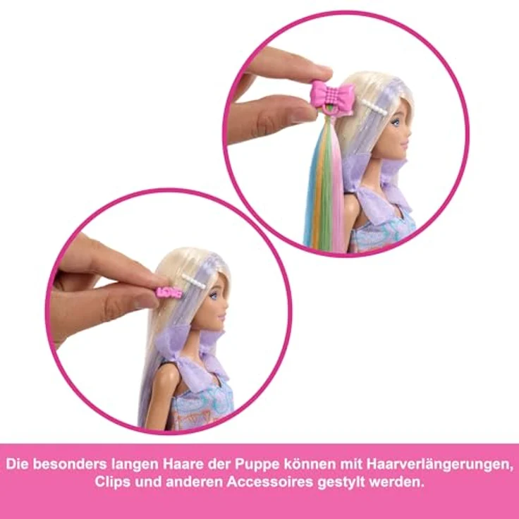 Barbie Anziehpuppe Fun & Fancy, extra langem blondem Haar und 2 Looks – Bild 5