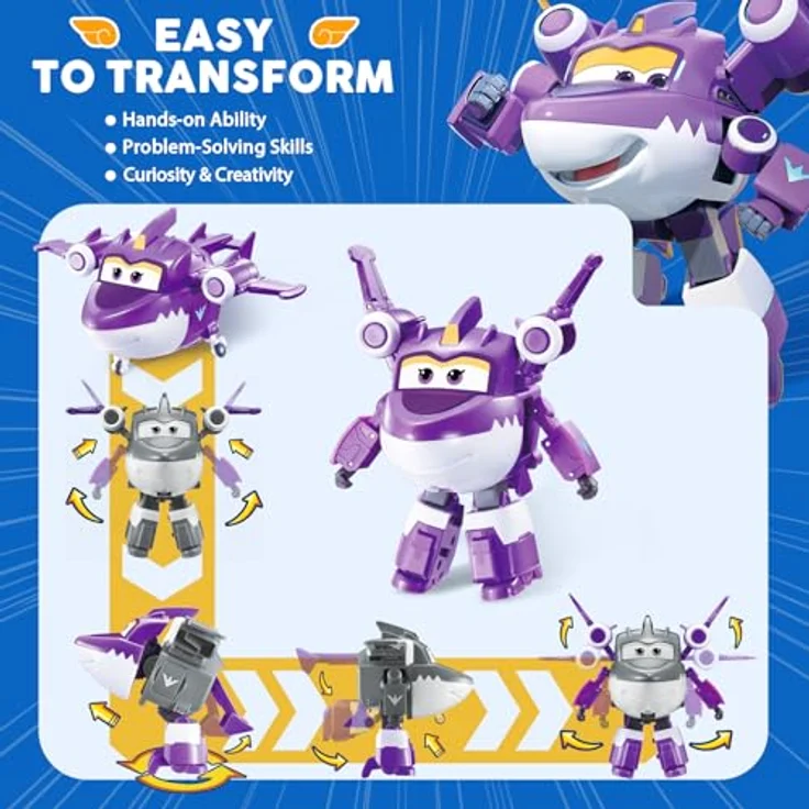 Super Wings Transformable Spielzeug Sally, 2 in 1 Action Figur, 12,7 cm Pterosaurier-Flugzeug-Roboter, für Jungen und Mädchen ab 3 Jahren – Bild 3