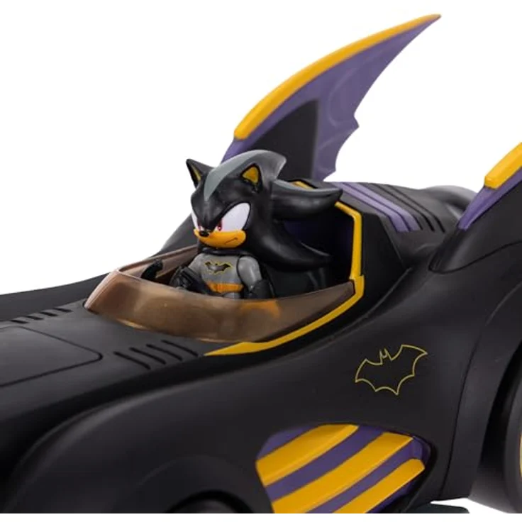 Sonic The Hedgehog DC x Sonic Shadow als Batman, 6 cm Batmobil-Actionfigur mit interaktivem Projektilabschuss und drehbarer Turbine, offiziell lizenziert von Jakks Pacific – Bild 4