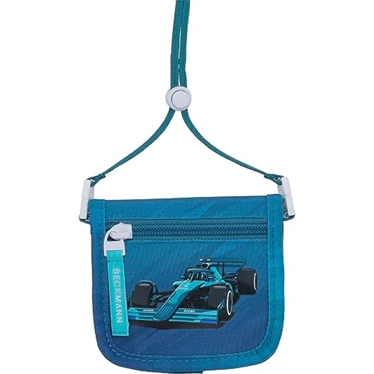 Beckmann Brustbeutel Racing, Portemonnaie zum Umhängen für Kinder, Grundschule, Green – Bild 1